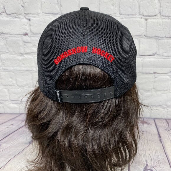 Gong Show Budweiser Beer Trucker Hat Mesh Cap Snapback Black Hockey Goal Light - Picture 3 of 8